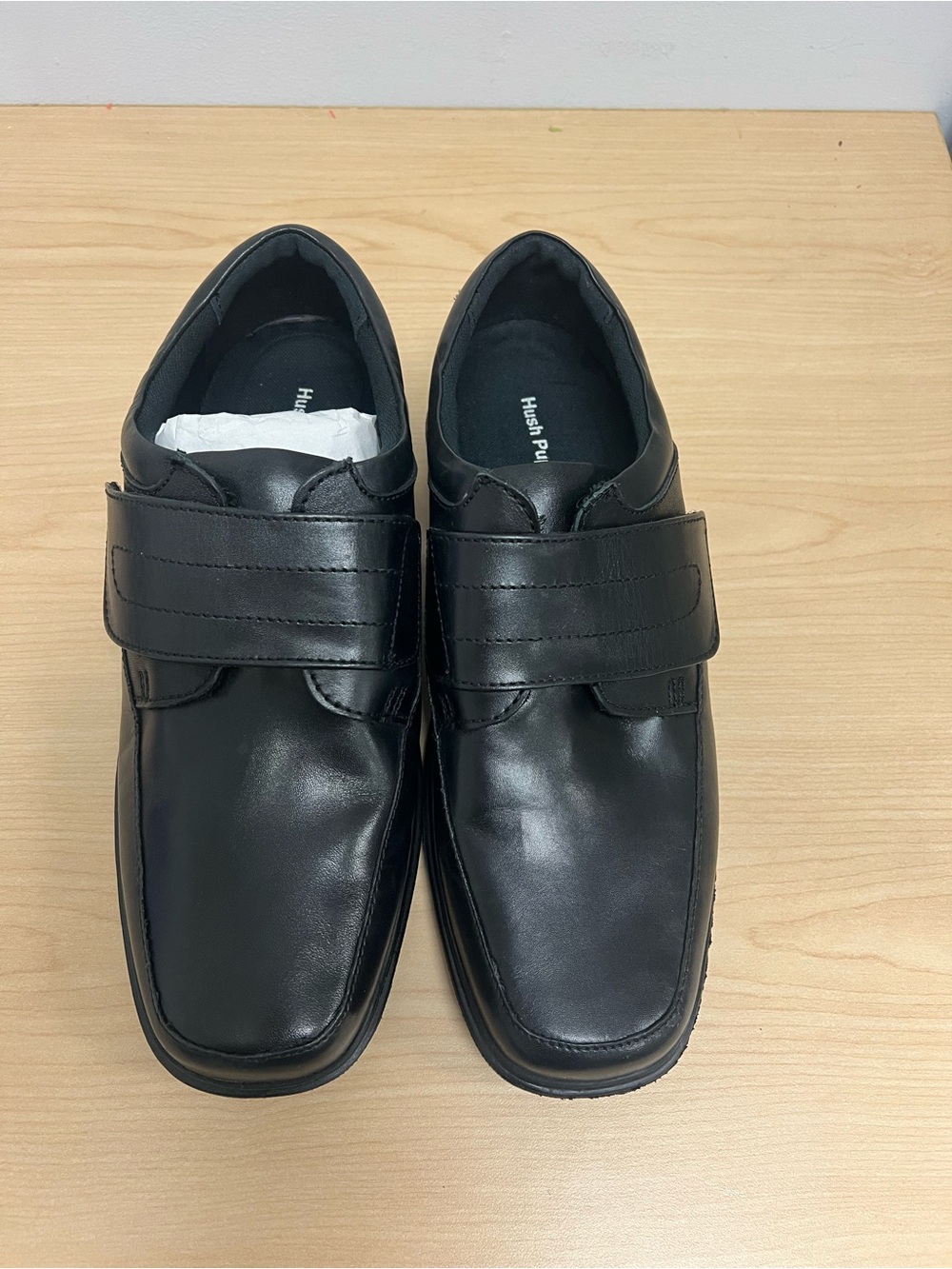 Hush Puppies Men’s Black Leather Slip-On Strap Loafers